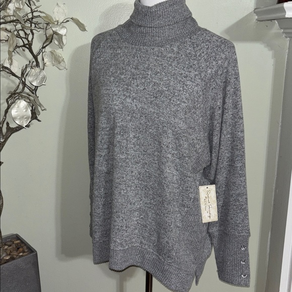 French Laundry Heather Gray Turtleneck Sweater - Picture 2 of 6
